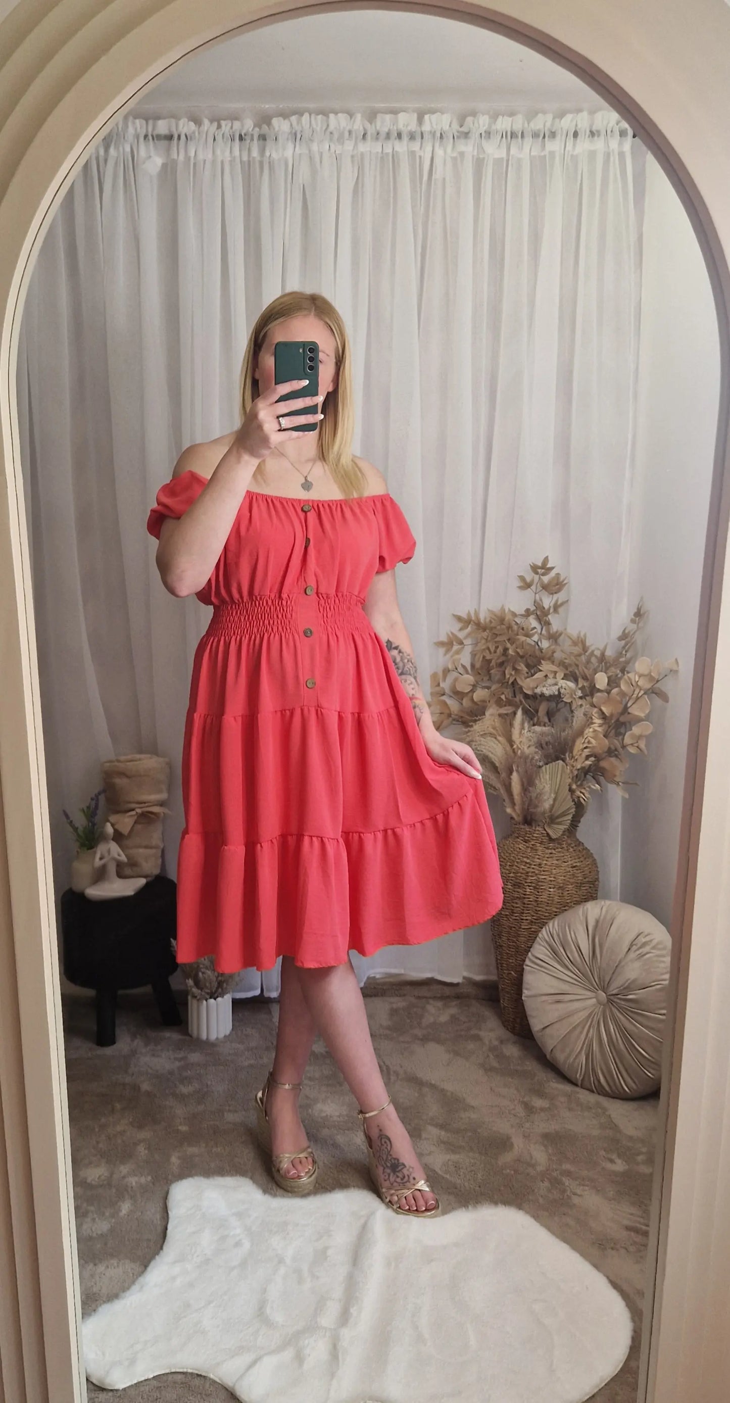 Off Shoulder Midi Dress
