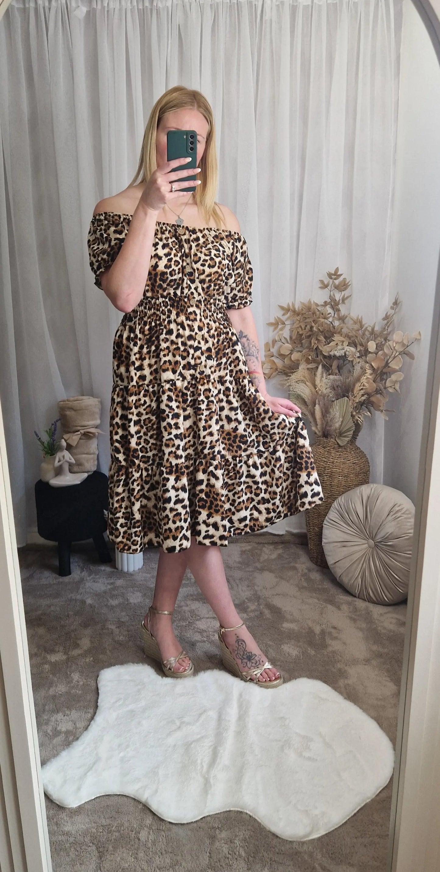 Off Shoulder Midi Dress
