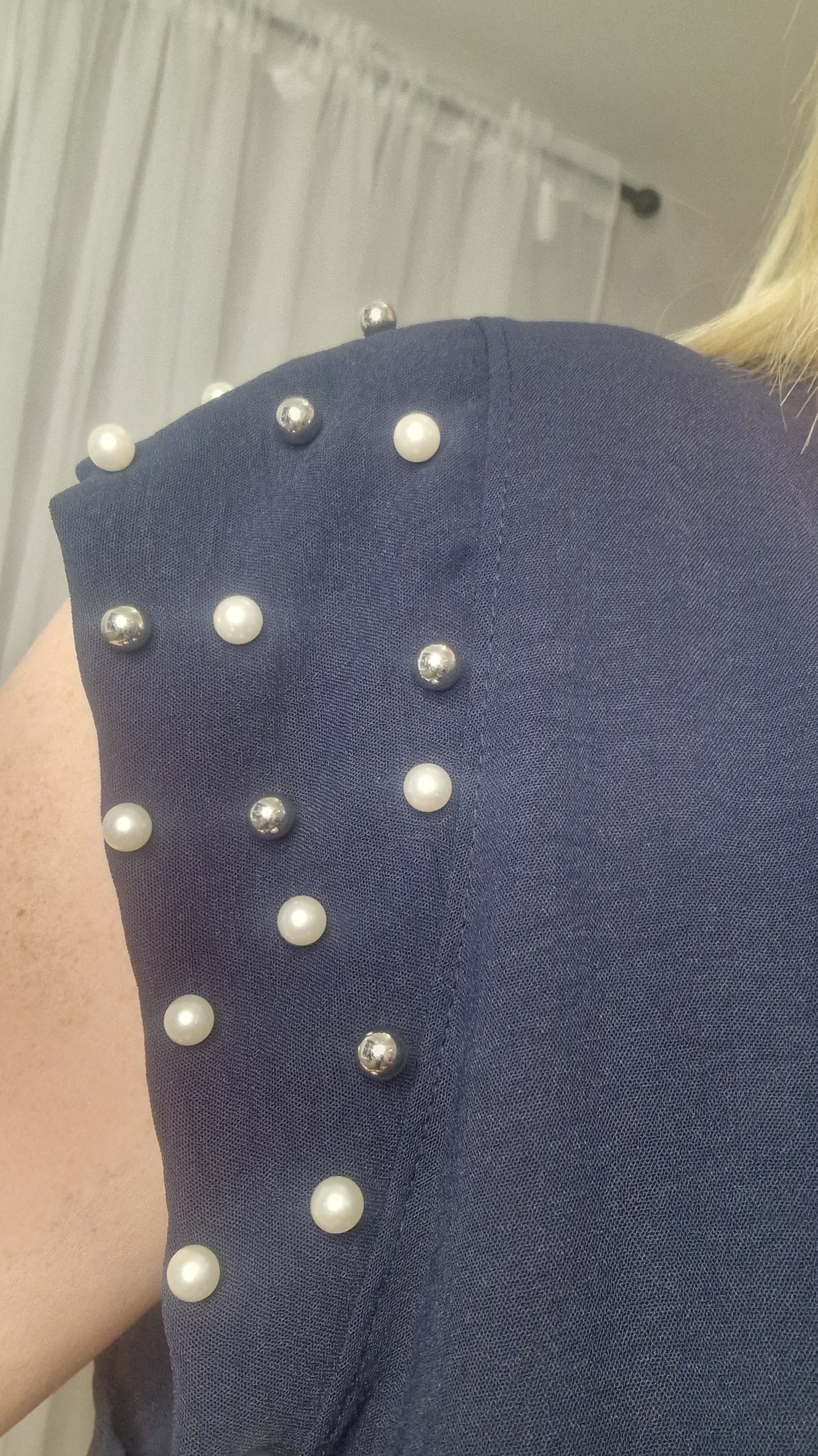 Pearl Detail Sleeve Top