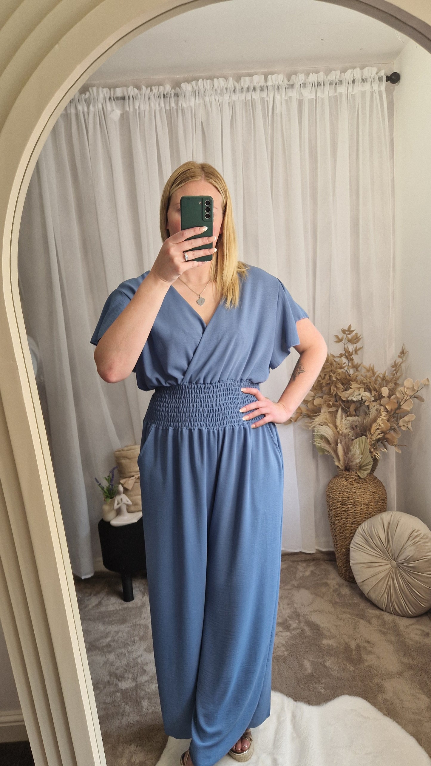 Wide Leg Tie Back Jumpsuit