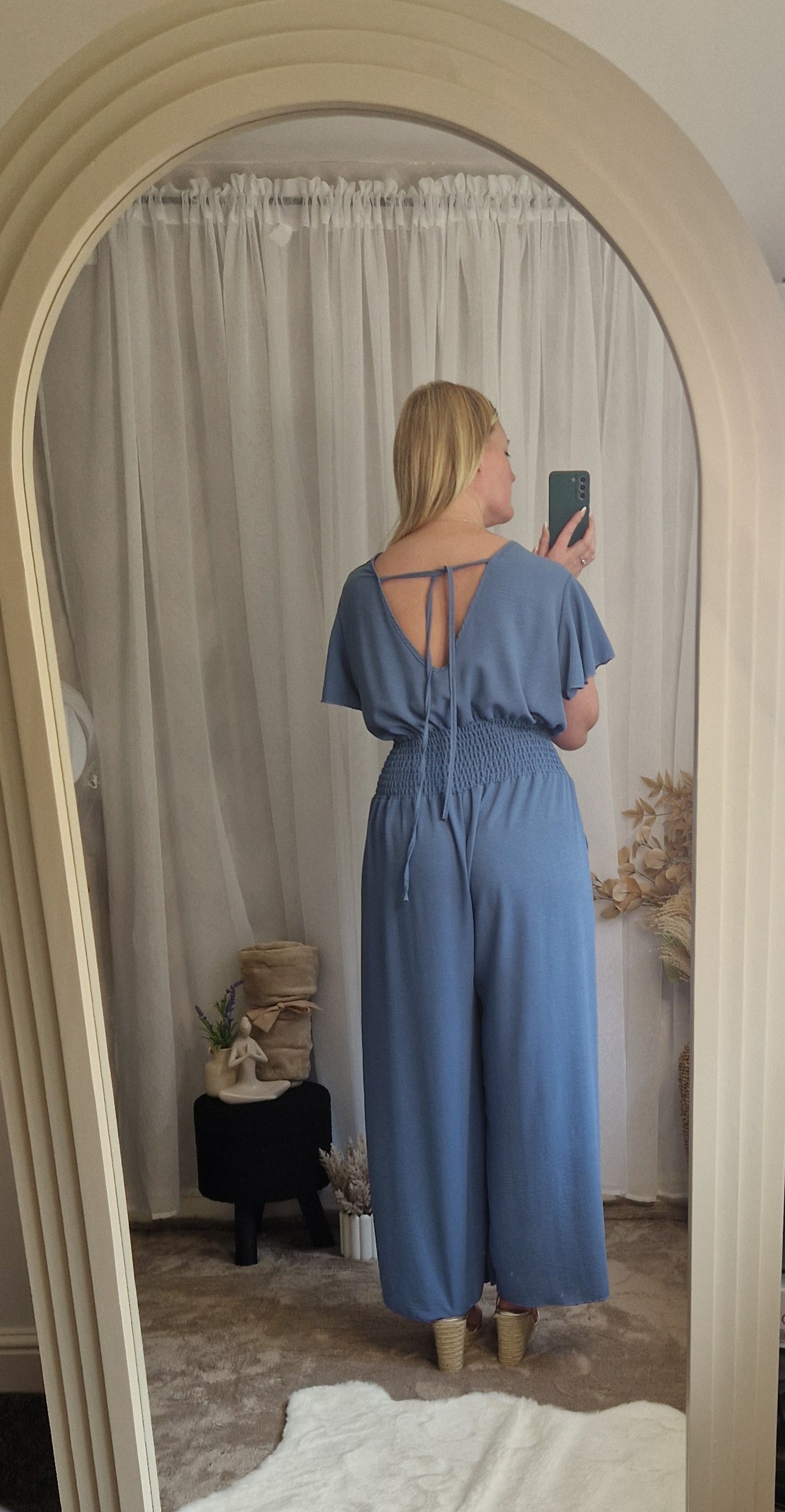 Wide Leg Tie Back Jumpsuit