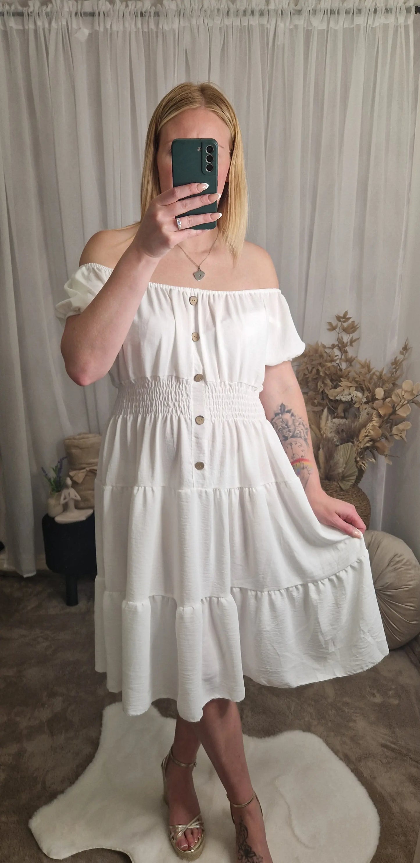 Off Shoulder Midi Dress