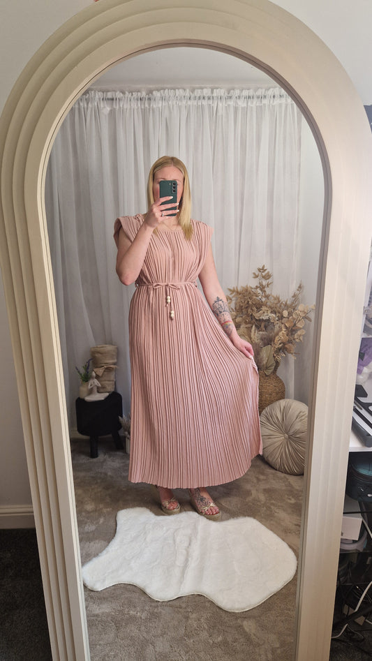 Pleated Midi Dress