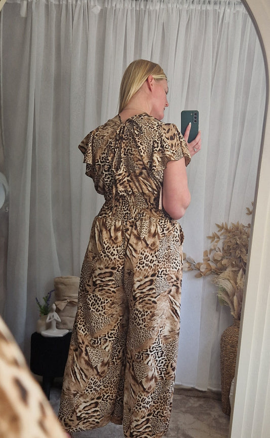 Wide Leg Tie Back Jumpsuit